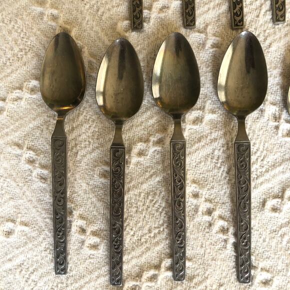 Vintage MCM United Silver Co Stainless Flatware Monterey Silver Japan 29 Pieces - Picture 4 of 16